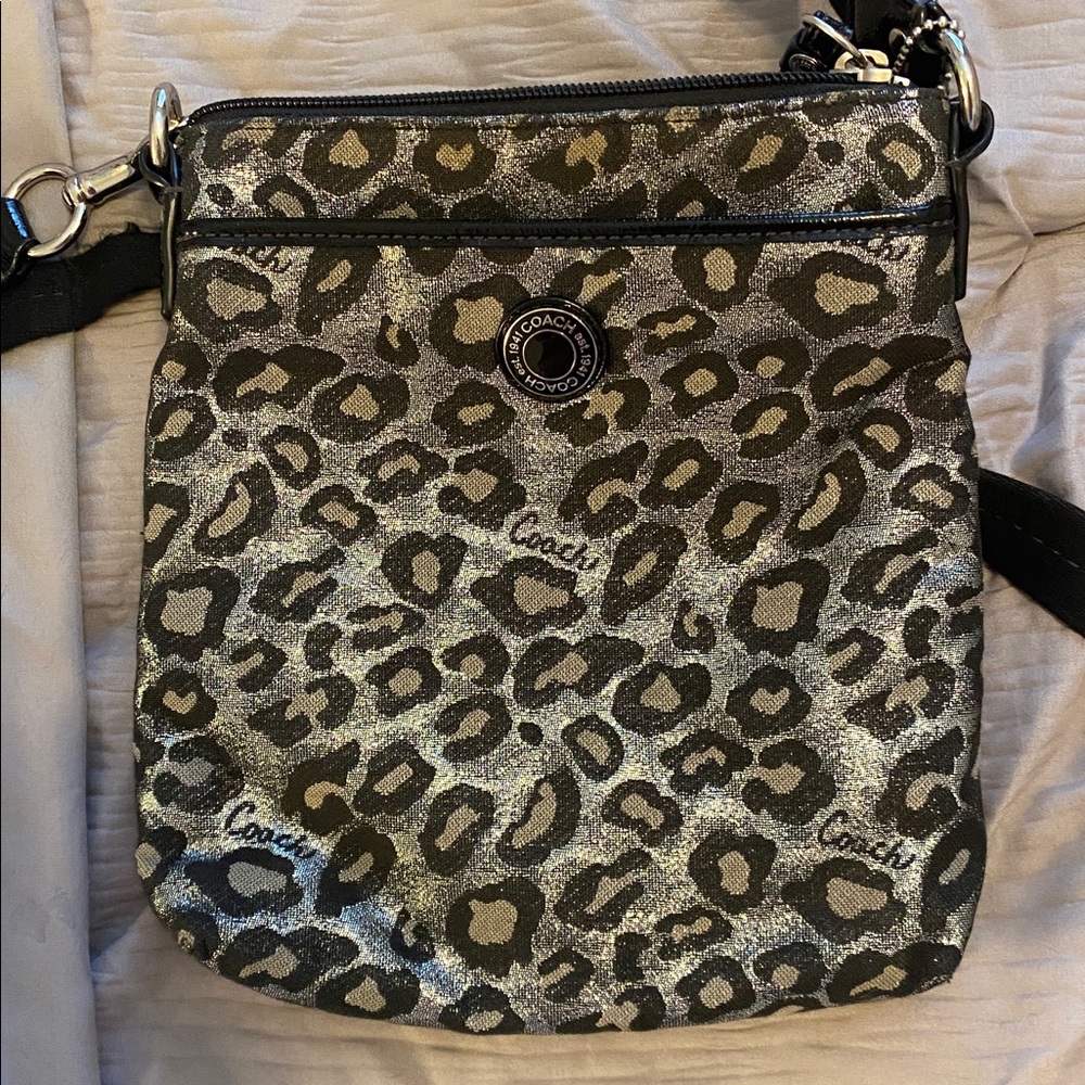 Coach Metallic Leopard Print Crossbody Bag